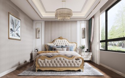 简欧卧室3D模型下载